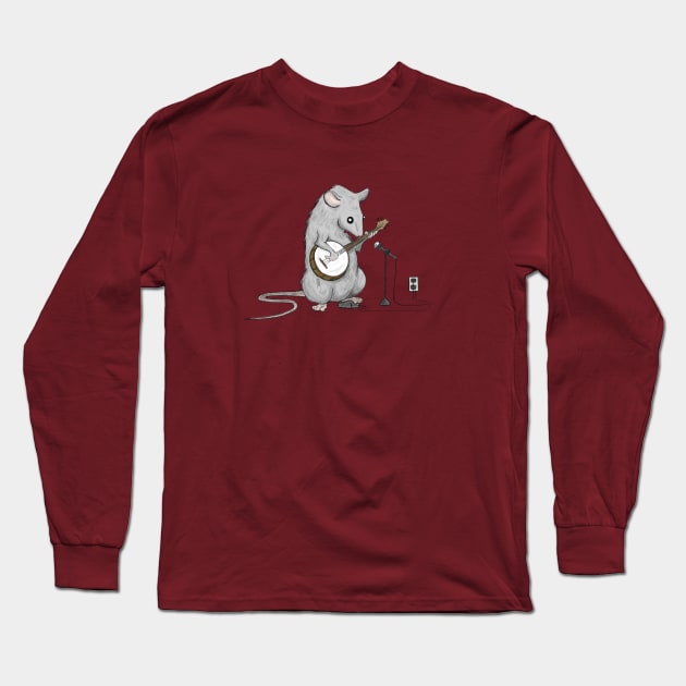 Banjo Mouse Long Sleeve T-Shirt by adamtyberius